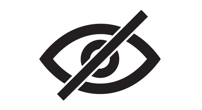 Eye hidden symbol icon vector graphic design element.