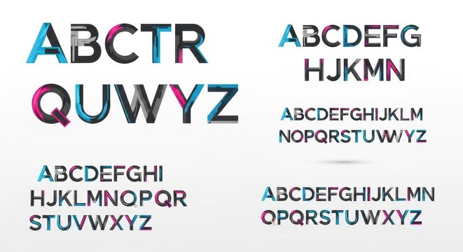 Colorful Alphabet Letters in Modern Typography Design.