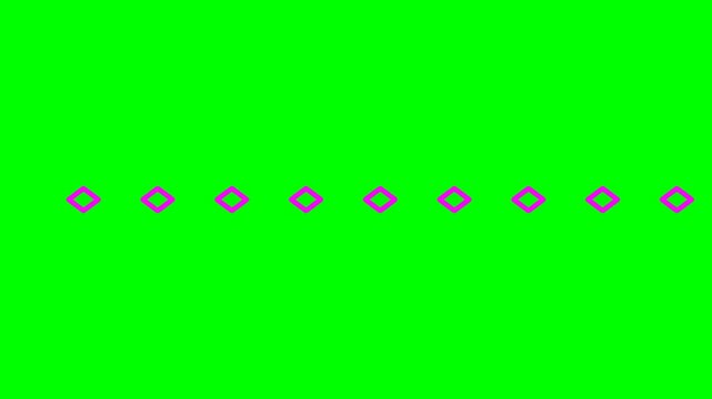 A repeating pattern of small purple diamonds on a bright green background.