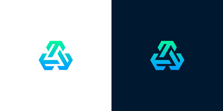 Vector abstract futuristic icon logo design concept with modern geometric shapes for tech and business