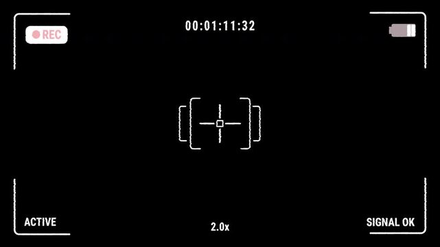 Night Digital Camera footage overlay and timecode. 4K motion graphics element