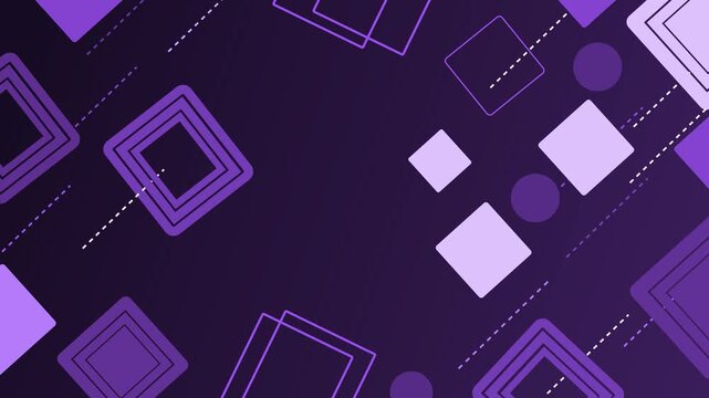 Abstract geometric background with overlapping squares and circles animation