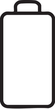 Simple line art of a rectangular suitcase with a retractable handle and wheels on a plain white background.