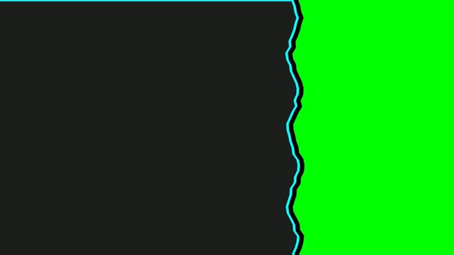 Abstract background with a torn edge effect between black and green colors.