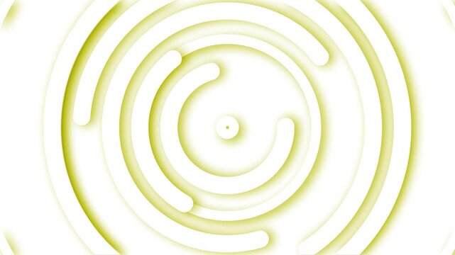 Concentric curved rings forming a minimal 3d paper-cut spiral pattern with soft shadows background animation