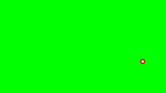 A small red dot appears on a bright green background, symbolizing a target or a point of focus.