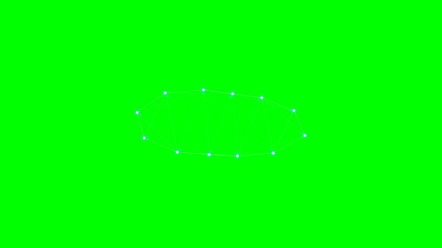 Abstract circular constellation pattern of bright dots on green background