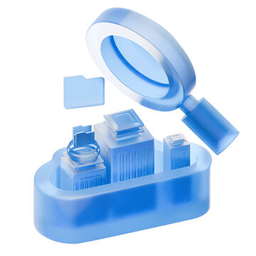 3D Data Filtering and Cloud Search Analysis Icon
