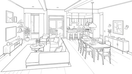 Fototapeta premium sketch of a house