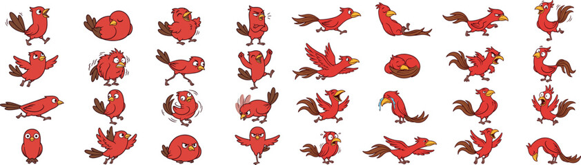 Cartoon Rooster Character Set Showing Various Poses Actions and ExpressionsCartoon Rooster Character Set Showing Various Poses Actions and Expressions © MDHABIBUL