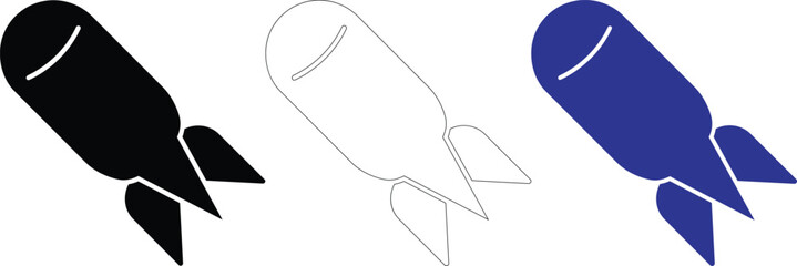Rocket vector illustration showcasing space travel missile or spacecraft flight technology and launch. © MD