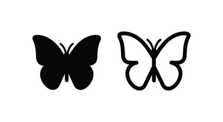 Two Butterfly Shapes In Black And White Minimalist Silhouette butterflies © AYSHA