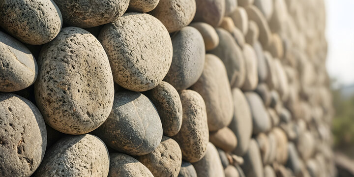 Continuous natural river-stone surface for edge-to-edge material