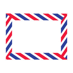 Obraz premium Decorative rectangular frame with red and blue diagonal stripes for graphic design elements