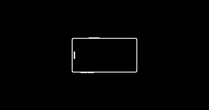 Animation of please rotate your phone to landscape 90 rotation for better experience. Turn your smartphone rotate device screen phone flip sign phone rotation animation