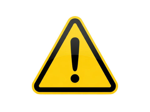 Yellow triangle warning sign with black exclamation mark icon
