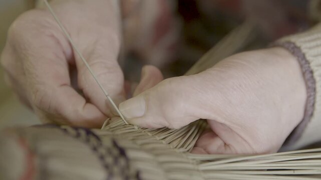 Close Up of Traditional Bon Odori Hat Weaving in Ugo Town Akita Prefec