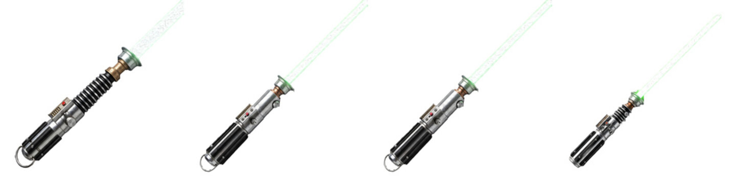 set of the four premium isolated  Cal Kostis Premium Saber high quality on withe background PNG photo stock''