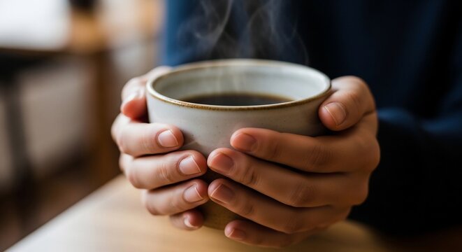 Person holding coffee cup
