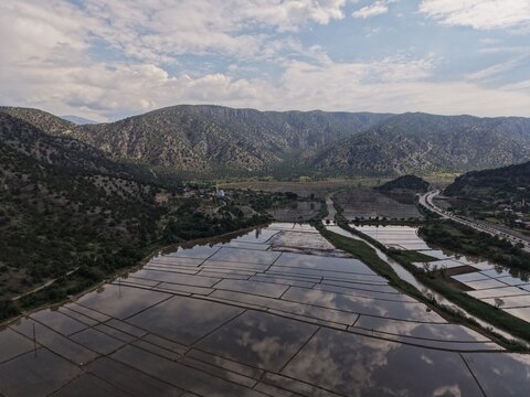 Aerial View of Tosya Town Surrounded by the Mountains of Kastamonu, T&uuml;rkiye