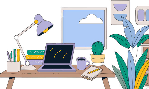 Scandinavian Home Office Workspace.