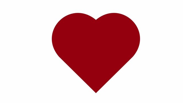 Solid red heart centered on plain white background. Simple, bold shape captures attention instantly. Ideal for romantic or love-themed visual messages