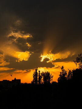 Sunset in the Carabanchel district of Madrid