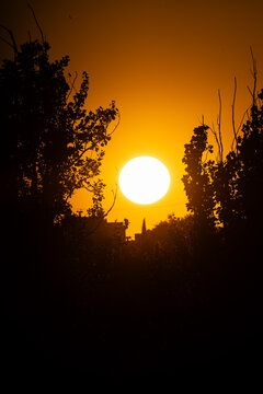 Sunset in the Carabanchel district of Madrid