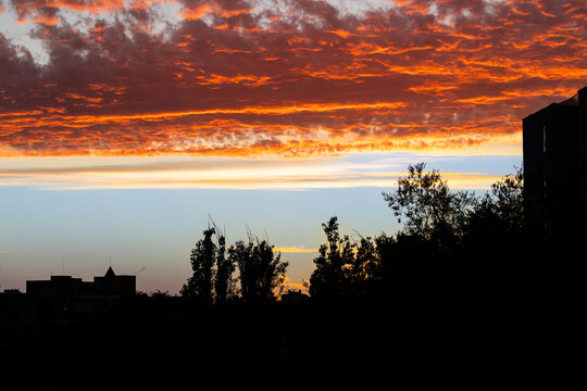 Sunset in the Carabanchel district of Madrid