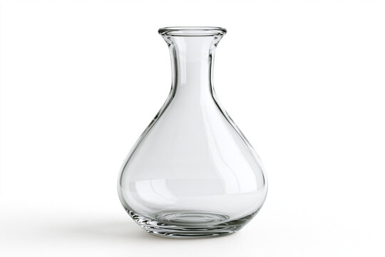 Minimalist Glass Vase Isolated on White Background
