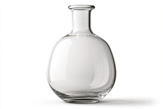 Minimalist Glass Vase Isolated on White Background