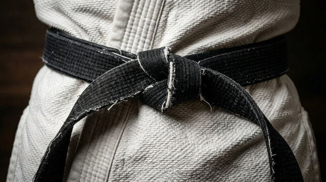 Black Belt Martial Arts Uniform Close-up