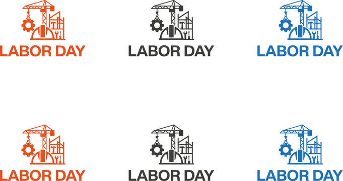 Happy Labor Day Closed Sign Vector Background for posters, flyers, business, company, retail store, social media, and Labor Day construction icons set