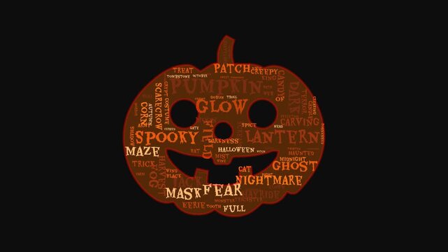 Ghostly Haunted Mansion Word Cloud Video Animation