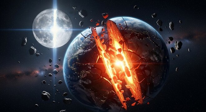 Planet earth destruction scene