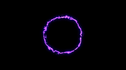 Stylized Neon Purple Energy Ring and Magical Plasma Portal Circle © bakullemper12
