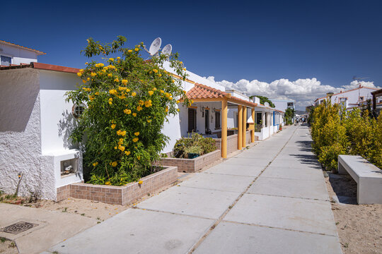 Village on Culatra Island, Ria Formosa Natural Park (Parque Natural da Ria Formosa), Algarve, Portugal