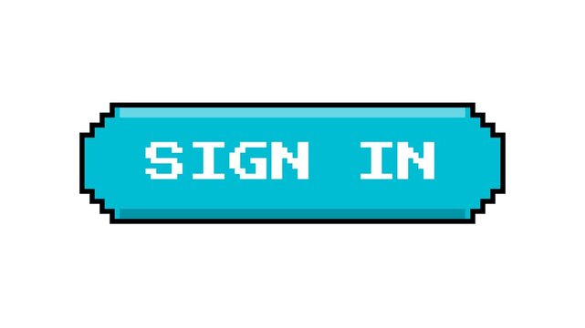 Pixelated Sign In Button Graphic For Digital Interfaces.