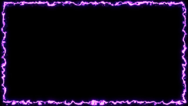 Horizontal Violet Lightning Rectangle Frame for Cyberpunk Widescreen Streaming Interface
