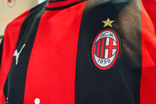 AC Milan Logo on Red Home Jersey