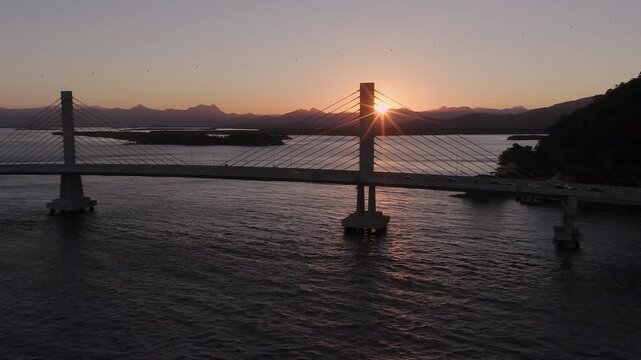 Guaratuba bridge crucial road connection between Curitiba and Parana in Parana, Brazil