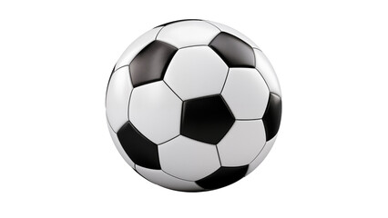 Naklejka premium Classic Black and White Soccer Ball on Transparent Background PNG for Games & Sporting Activities 