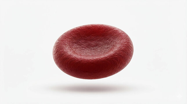 Floating realistic red blood cell isolated on a white background