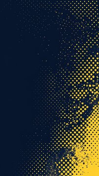 Yellow halftone dots fade out across a dark blue background from right to left.