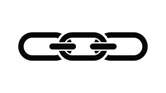 Chain links silhouette on transparent background connection