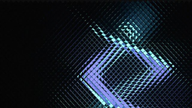 Futuristic abstract loop animation with iridescent blue and violet reflections, seamless loop abstract luxury geometric 3D animation