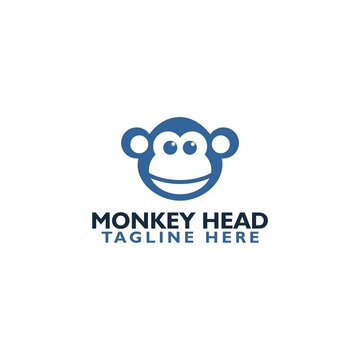 Monkey head logo icon isolated on white background