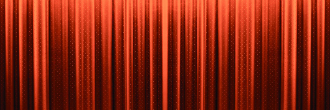 curtain with small polka dots and pleated folds