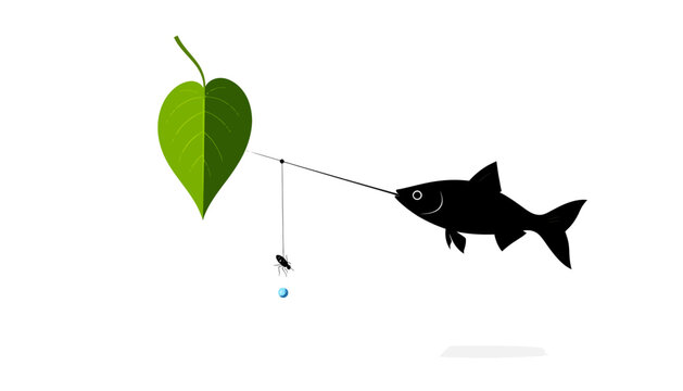 Archerfish shooting water at an insect on a leaf