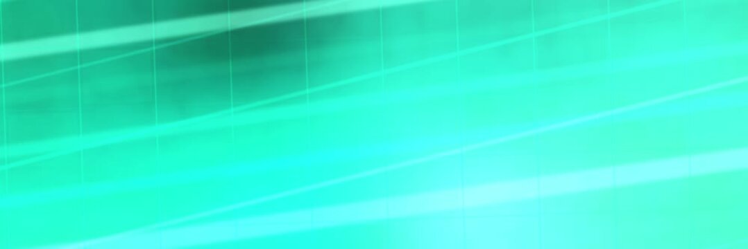 Mint turquoise animated website banner background with diagonal light streaks and grid in seamless loop.